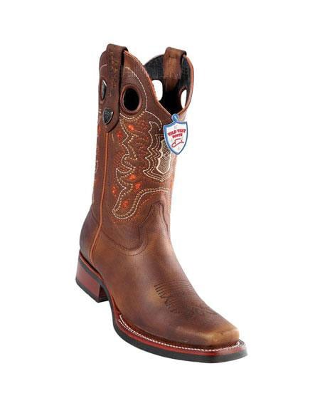 Men's Handmade Wild West Genuine Rage Cowboy Leather Square Toe Walnut Dress Cowboy Boot Cheap Priced For Sale Online