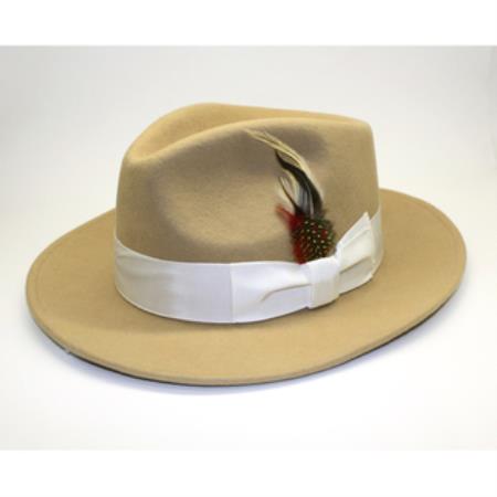 mens tan fedora hat