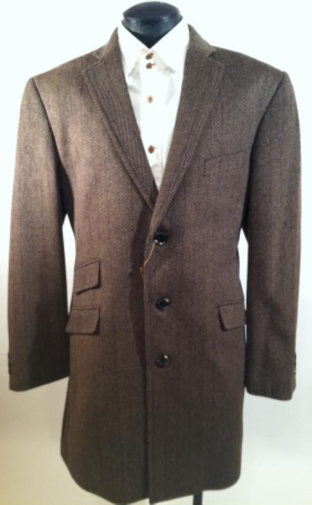 Three Quarters Length Men's Dress Coat Luxurious Wool & Cashmere Men's ...