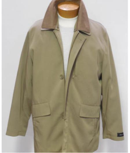 Men’s Dress Coat Khaki 3/4 Rain Coat