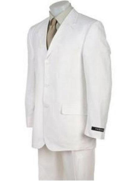 SKU#AP114 Alberto Nardoni Brand Three Buttons Linen Suit