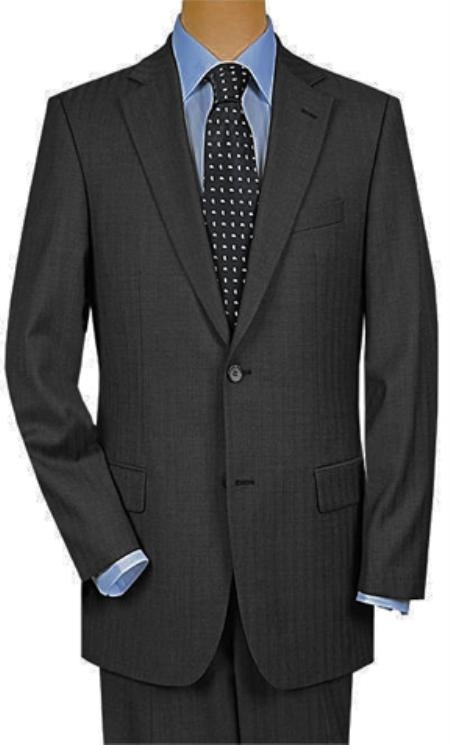 Men's Two Button Charcoal Gray Multi Mini Pinstripe Cheap Priced Business Suits Clearance Sale