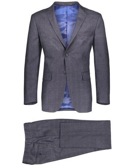 Men's Gray Slim Fit 2 Button Suit Blazer