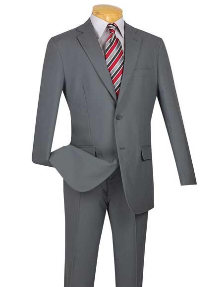 Men's 2 Button Cheap Priced Slim Fit Suit With Flat Front Pa