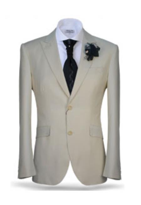 Fashion Unique Brand Mens Ivory Two Button Peak Lapel Suit Fashion Suit ...