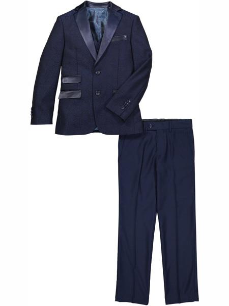 Men's Navy 2 Button One Chest pocket 3 Piece Suit