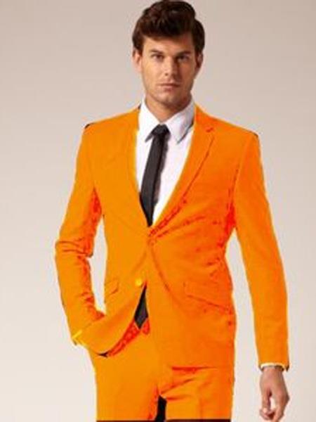Men's 2 Button Orange Suit