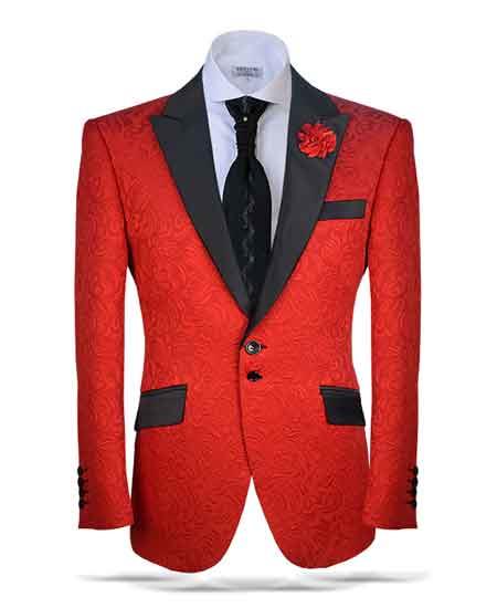 Men's Front Single 2 Button Peak Lapel Sportcoat Fashion