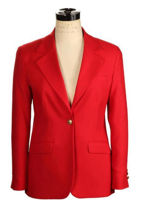 Women's 2 Button Red Belle Fit Wrinkle Resistant Blazer Made in USA