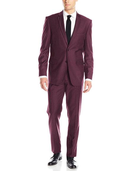 Men's  2 Button Wine Classic & Slim Fit Suits