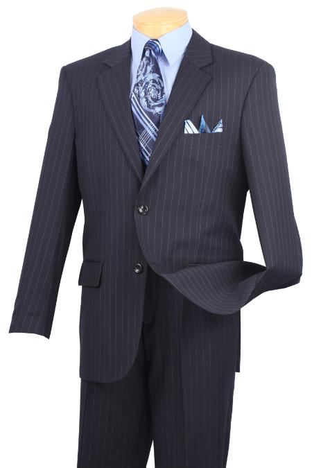 Luxurious Stripe ~ Pinstripe Dark Navy Blue Suit