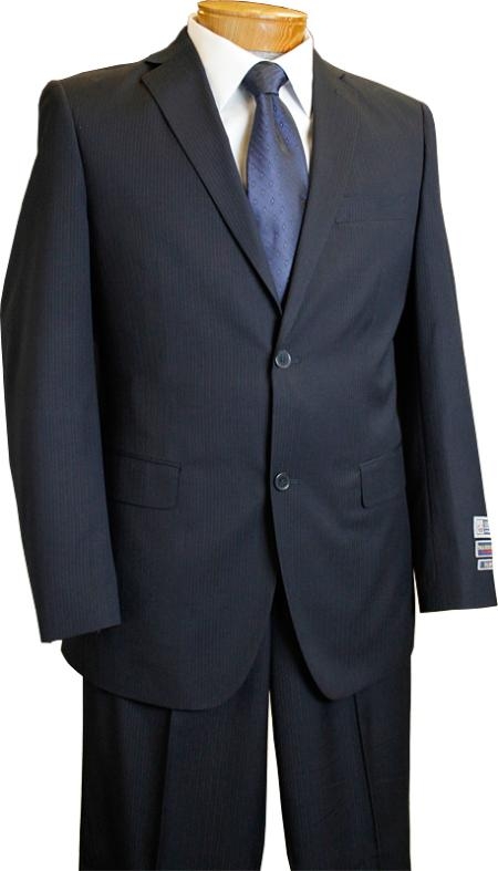 Men's 2 Button Slim Fit Dark Navy Pinstripe affordable Cheap Priced Business Suits Clearance Sale online sale 