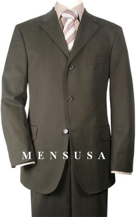 Extra Long Dark Olive Green Suits XL Available In 2 Button Style Only   Two Buttons Olive Green Suits 1622 