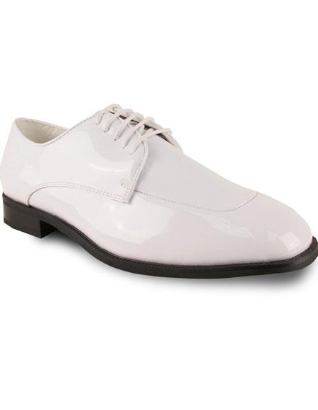 Men's Oxford Formal Tuxedo White Patent for Men's Prom Shoe