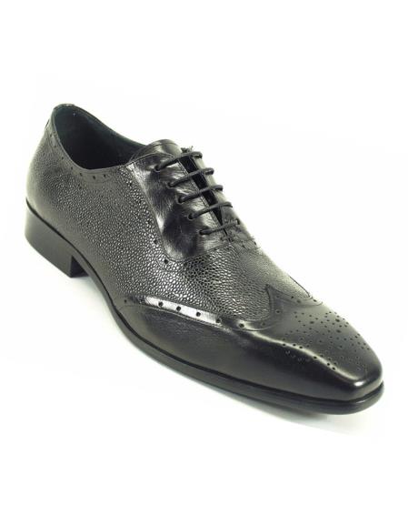 SKU#SM4146 Men's Fashionable Genuine Wing Toe Black / Per