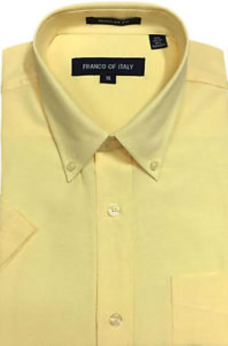 yellow short sleeve dress shirt