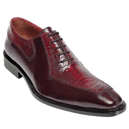 Belvedere Oxford Genuine Calfskin Leather / Ostrich Exotic Dress Shoes ...