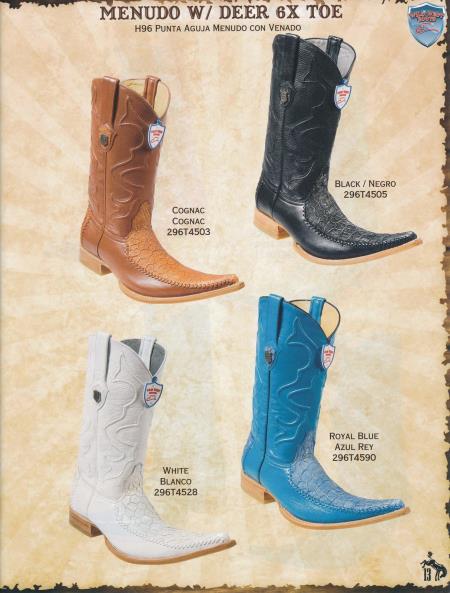 6X-Toe Menudo W/ Deer Men's Cowboy Boots Diff. Colors/Sizes ...