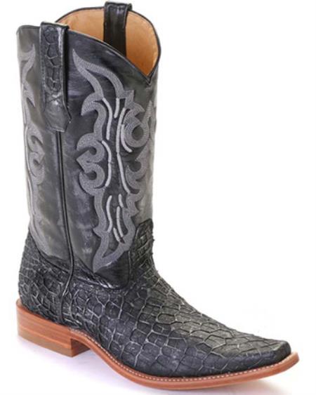 SKU#KA5013 Menudo Leather Black Silver Los Altos Men's Cowboy Boots ...