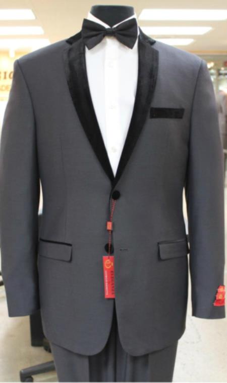 Grey~Gray Tuxedo 2 button notch collar or Formal Suit & Dinner Jacker ...