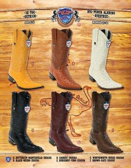Botas tribaleras Toe Genuine Ostrich Cowboy Western Boots Multi-color
