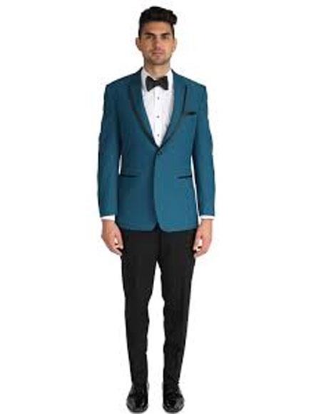 Teal Blue Tuxedo For Men