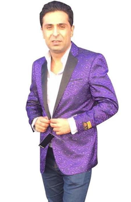 Alberto Nardoni Brand Men's Cheap Priced Designer Fashion Dress Casual Blazer On Sale Paisley Purple blazer ~ sport coat jacket(Wholesale)