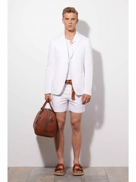 Men's Linen Fabric summer business suits with shorts pants set (sport coat Looking) Light - Mens Linen Suit 