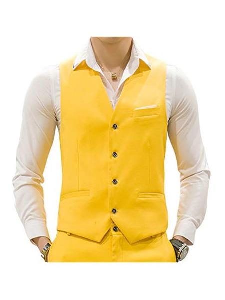 Men's Yellow Waistcoat Tuxedo Wedding Men's Vest