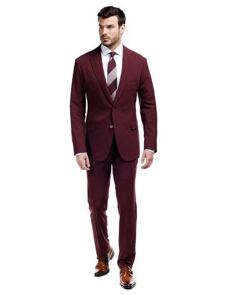 WTXVelvet2BV  Men's Burgundy ~ Maroon Suit  Velvet  Men's blazer Jacket & Pants (Matching)
