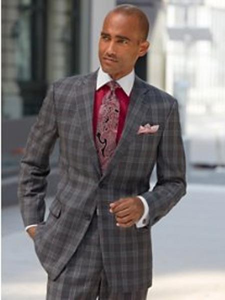 Mix and Match Suits Mens Charcoal Grey ~ Gray Plaid ~ Windowpane Suit ...