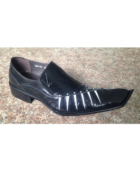 Men's Cushioned Insole Black Leather Slip On Unique Zota Mens Dress Shoe