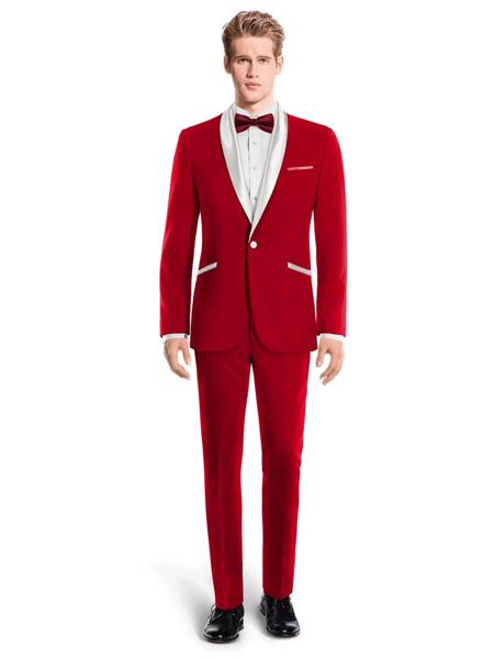 white and red tuxedo