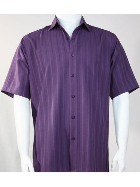 mens lavender short sleeve dress shirt