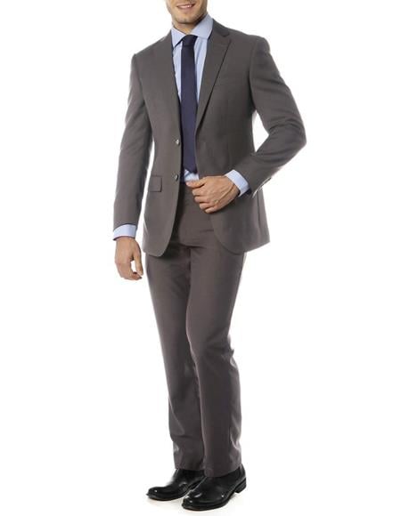 Men's  Notch Label Slim Fit Suit Charcoal