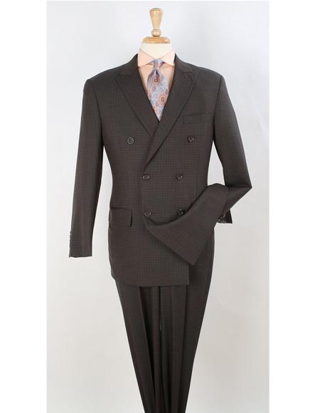 Mens Brown Suit Peak Lapel Single Breasted