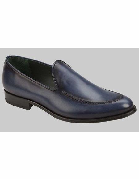 Men's Blue Slip On Leather Lining Shoe