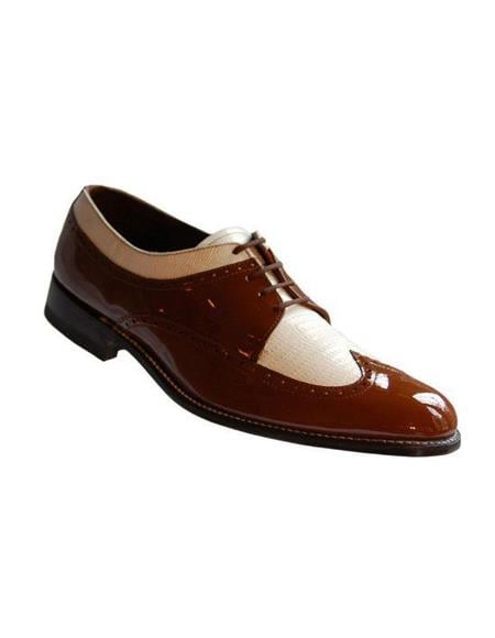 Men's Two Tone Shoes Brown and White Stacy Baldwin Shoes