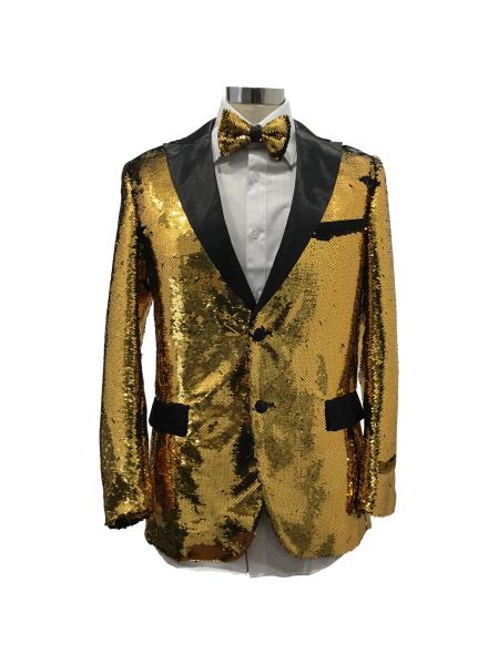 Men's Two Button Gold Suit