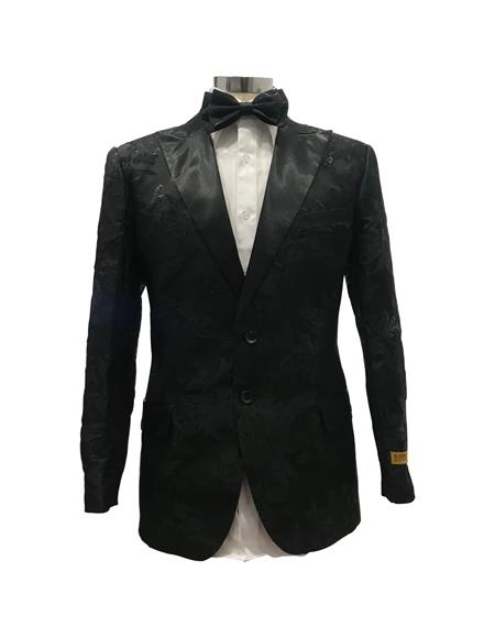 Superfine fabric 2 button peak lapel attractive black suit f