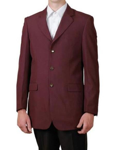 Men's Burgundy Poly Poplin Classic Fit Suit