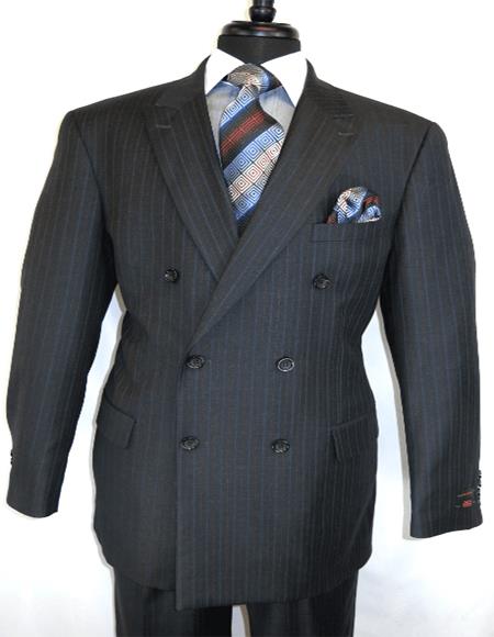 Men's Double Breasted Suit Charcoal ~ Grey Suit Jacket