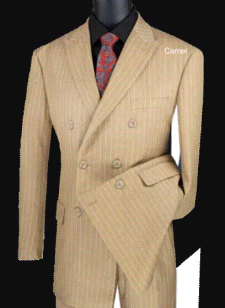 khaki pinstripe suit