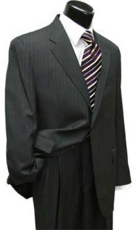 Mix and Match Suits Men's Suit Separates Wool Fabric Charcoal Gray Stripe Suit By Alberto Nardoni Brand