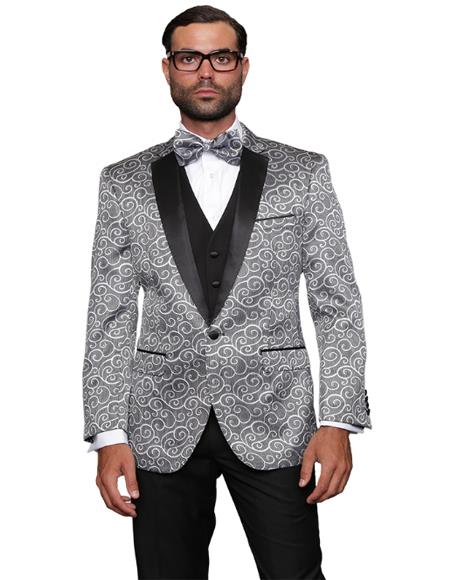 Silver Fashion Prom / Wedding / Stage Blazer