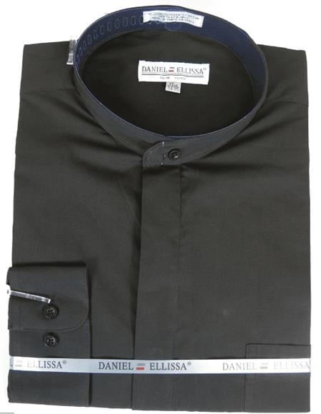 Daniel Ellissa Men's French Cuff Shirt Black