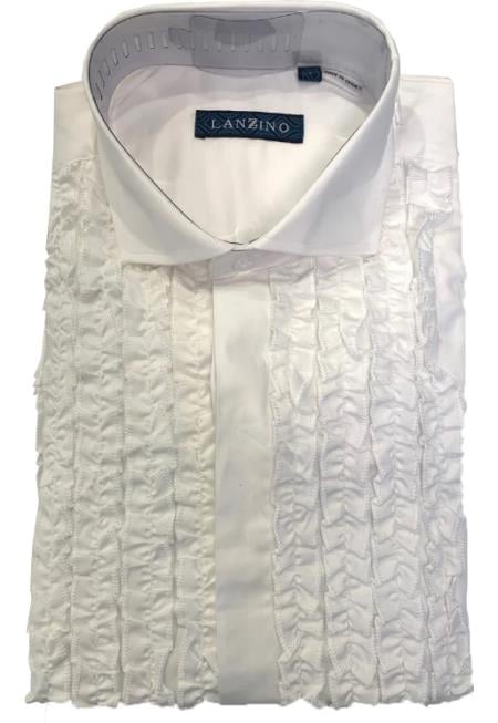 white ruffled mens shirt