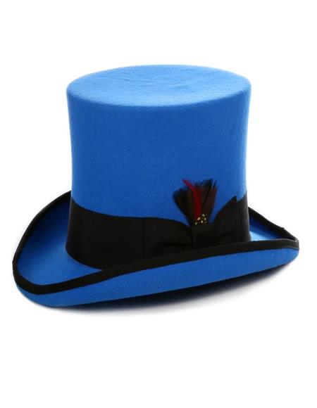 blue felt top hat