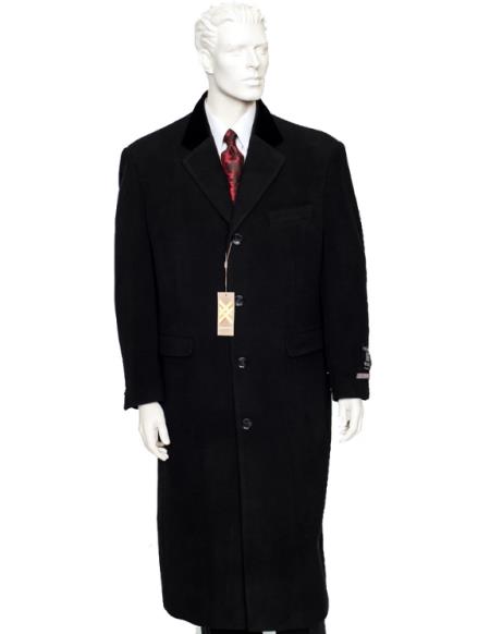Men's Black Full Length Coat Duster Maxi Coat