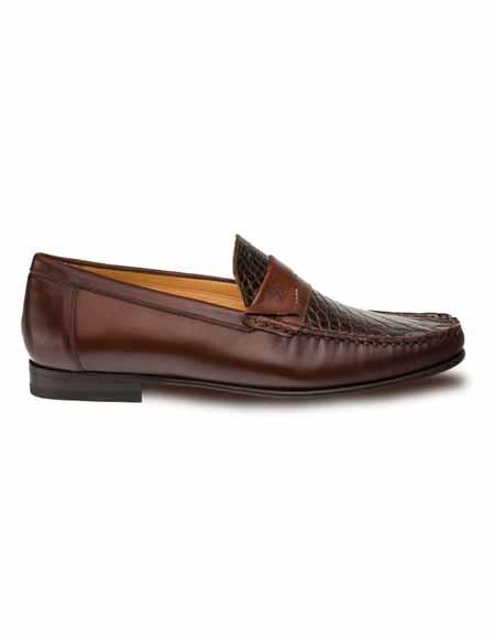 Mezlan Brand Mezlan Alligator Shoes - Mezlan Crocodile Shoes Men's Dress Shoes Sale SICA By Mezlan In Brown